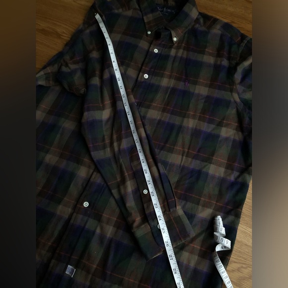 VTG 80s/90s Polo Ralph Lauren Plaid Print Heavy Cotton Flannel Shirt XL - Picture 11 of 12